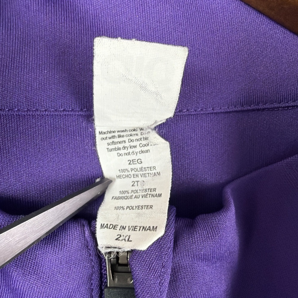 Alo Pullover Quarter Zip Mens Training Shirt 2XL Purple Activewear Mock Neck EUC - Picture 9 of 13